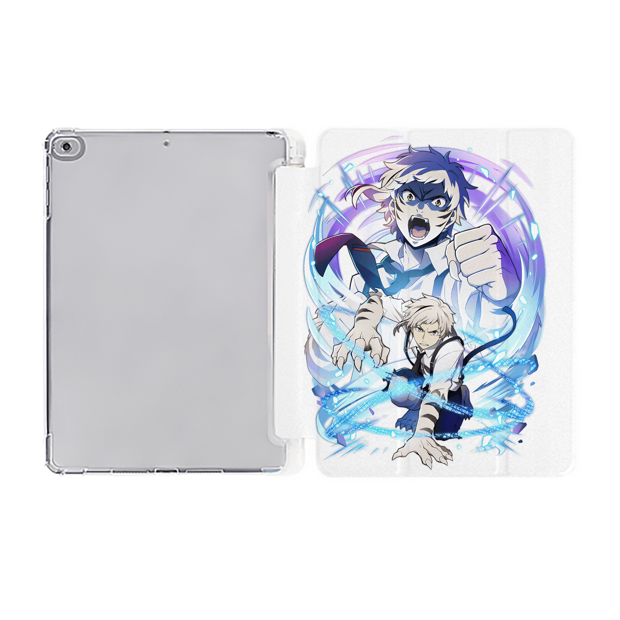 （画像用） 文豪ストレイドッグス Bungo Stray Dogs IPad ケース ペン収納付き 三つ折りスタンド PUレザー×シリコン 対応機種9.5/10.5/10.9インチ